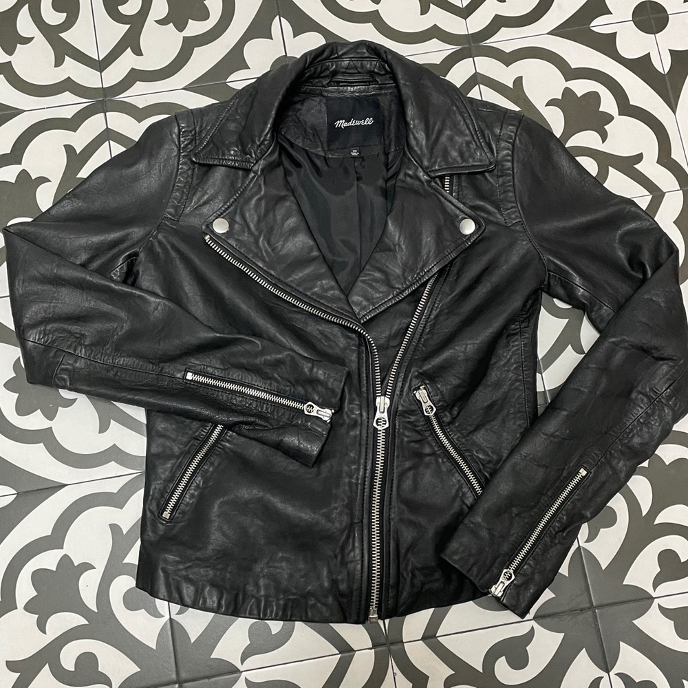 Madewell women’s washed motorcycle jacket